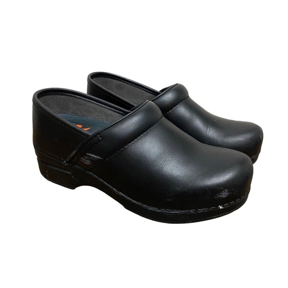Dansko Shoes - Dansko XP Professional Clogs 37 Black Leather Slip On Comfort US 6.5 - 7